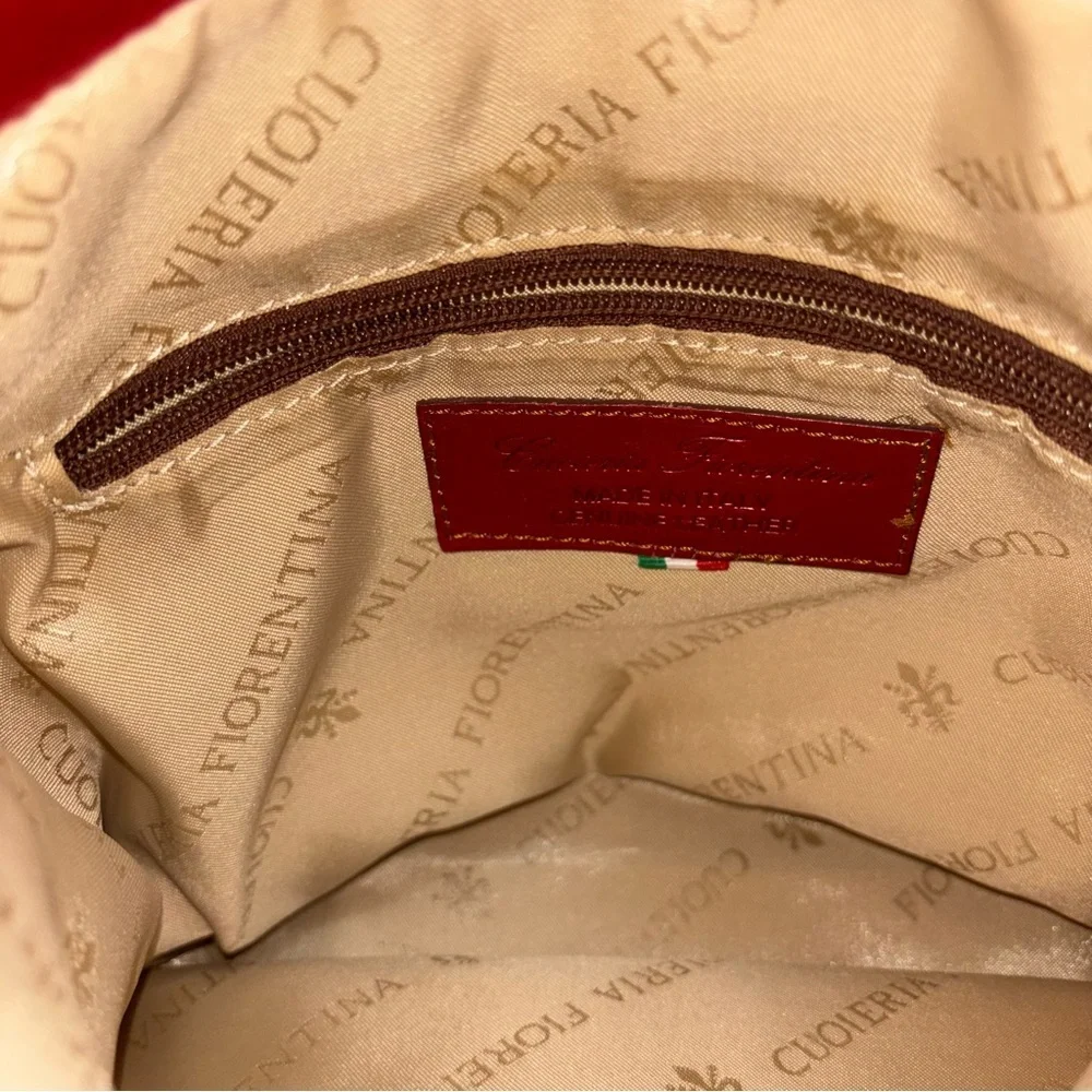 Vintage Cuoieria Fiorentina Italy red leather convertible purse back pack